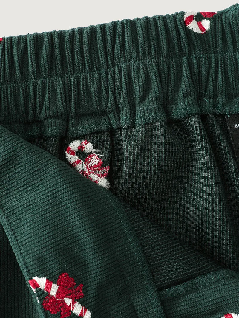 Holiday Candy Embroidery Pants