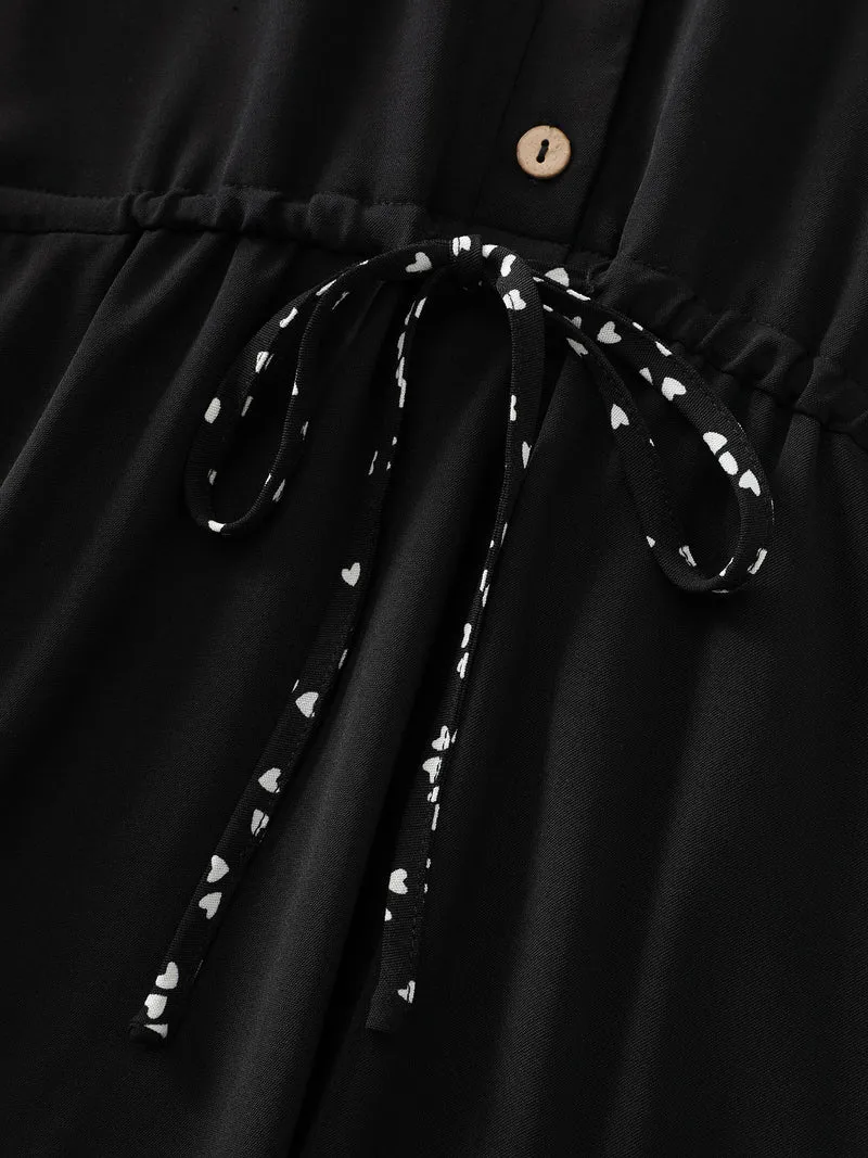 Polka Dots Toothpick Pleats Midi Dress