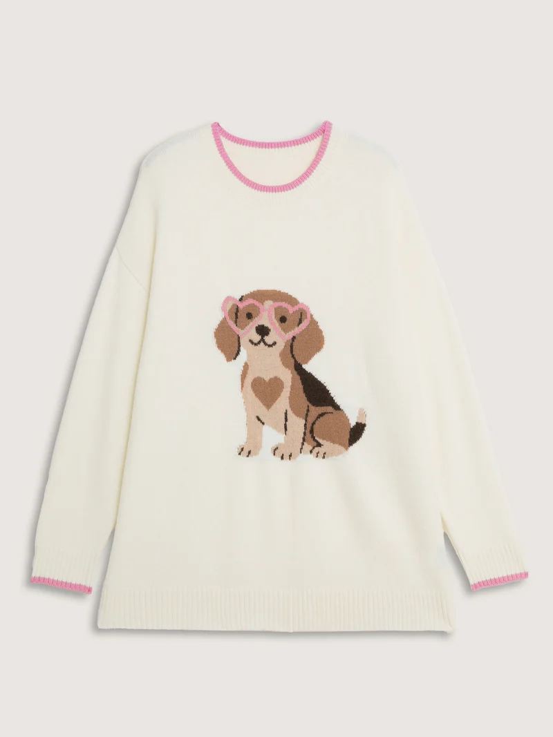 Cute Pet Pattern Jacquard Pullover