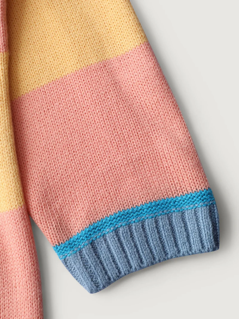 Colorblock Textured Flowy Fit Pullover