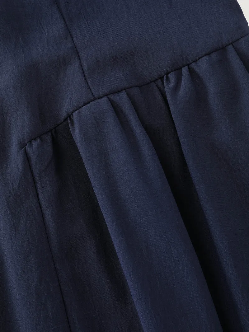 Pleated Side Skirt Sculpted Cami Maxi Dress