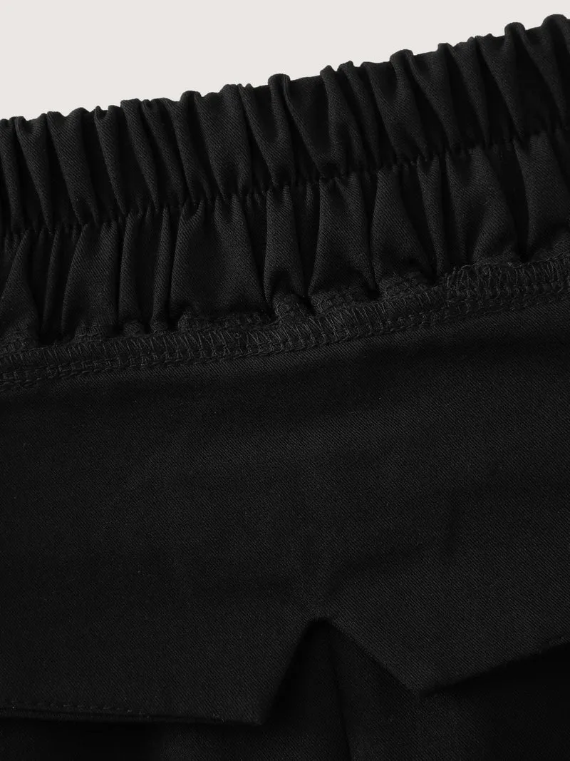 Metal Buckle Split Waistband Pants