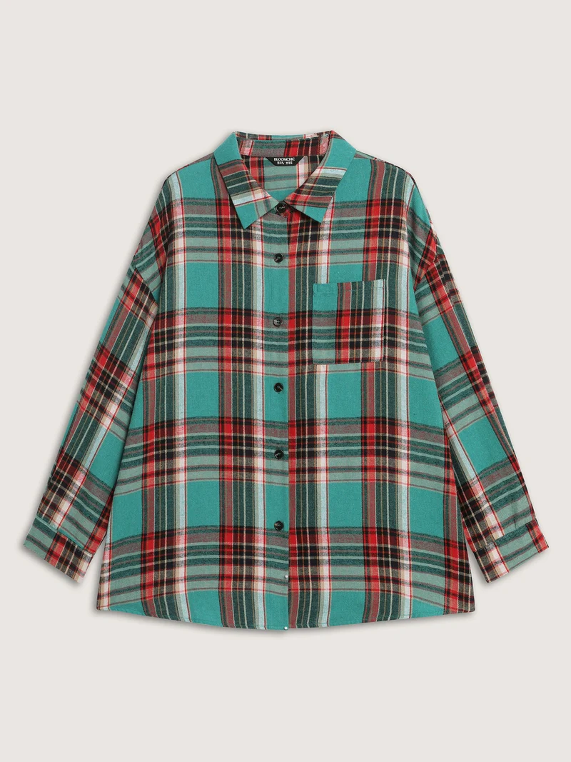 Plaid Pockets Button-Down Shirt