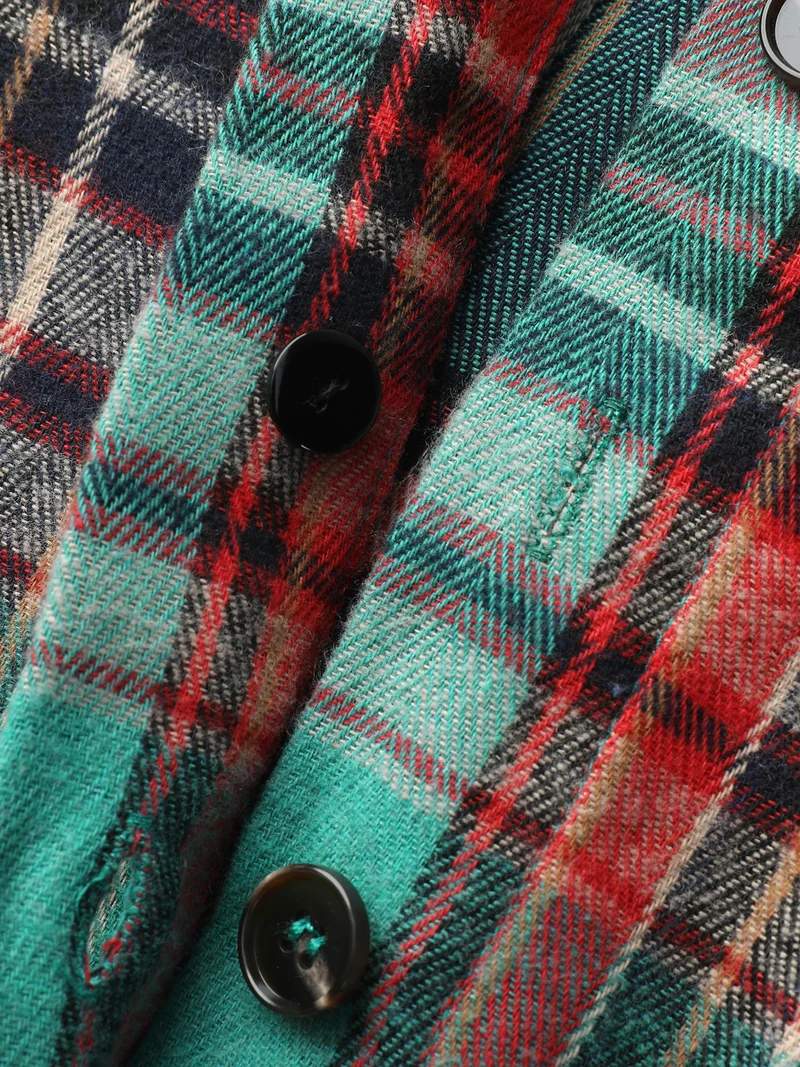 Plaid Pockets Button-Down Shirt