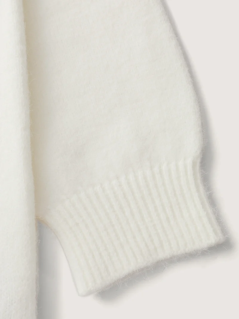 Supersoft Jacquard Bow Hand-Threaded Pullover