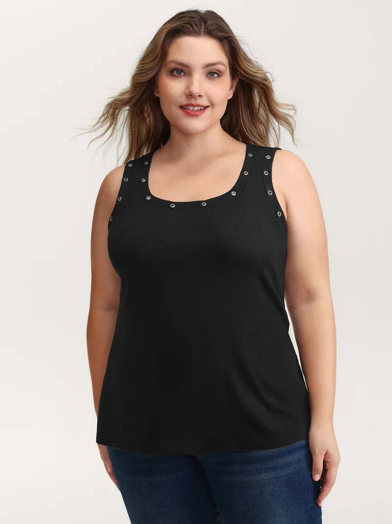 Loop Scoop Neckline Detail Tank Top