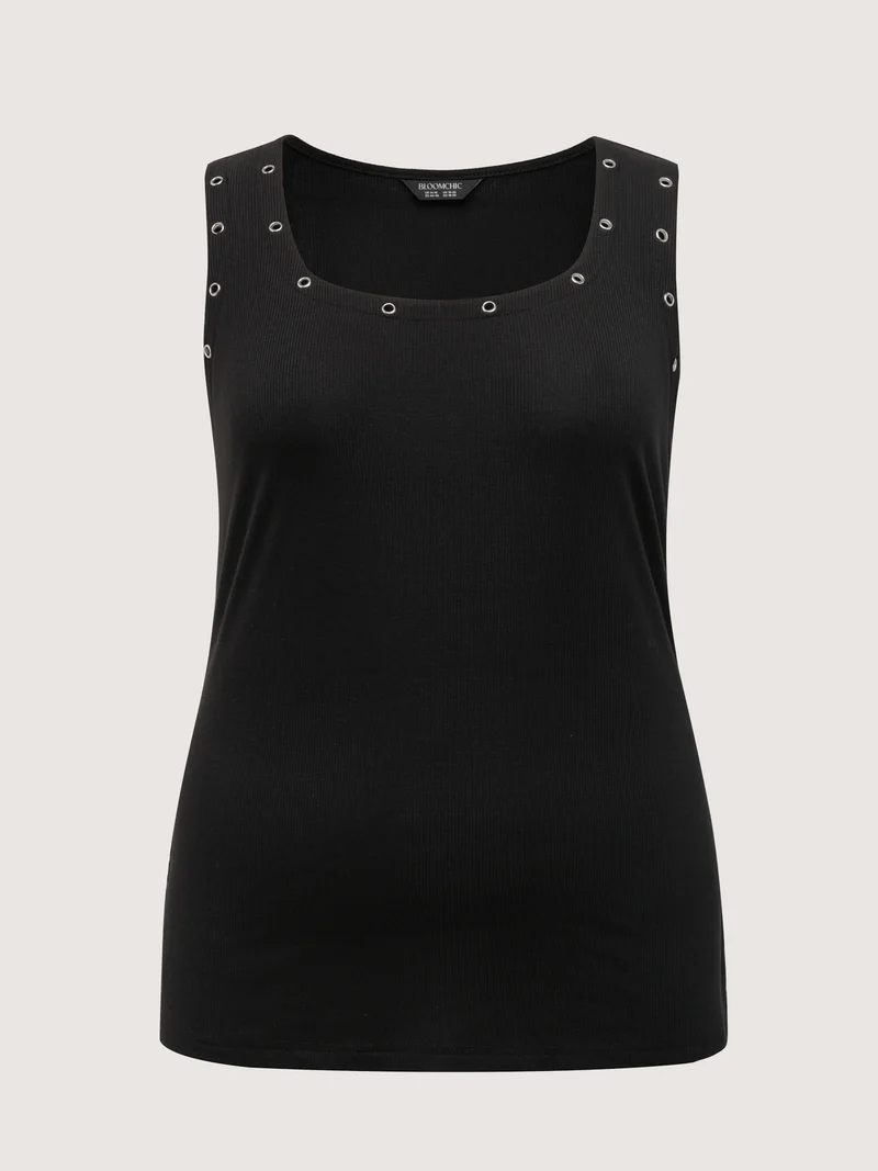 Loop Scoop Neckline Detail Tank Top