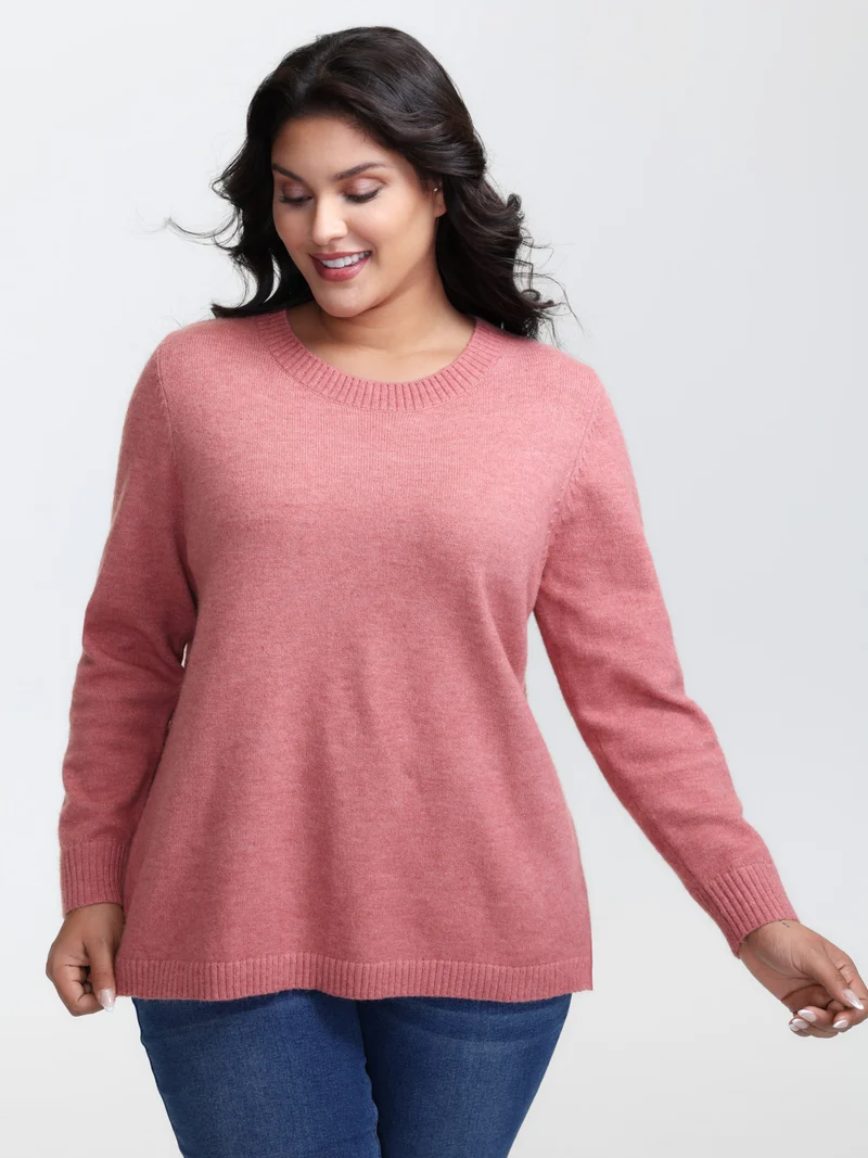 Ruffled Overlap Split Back Pullover