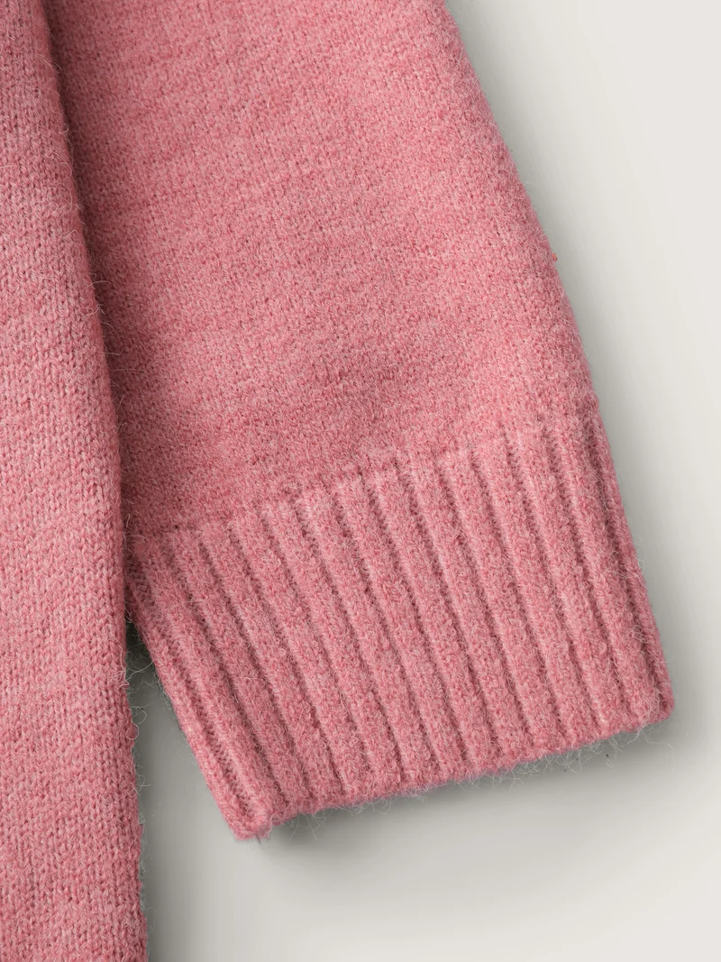 Ruffled Overlap Split Back Pullover