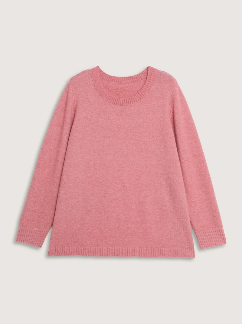 Ruffled Overlap Split Back Pullover