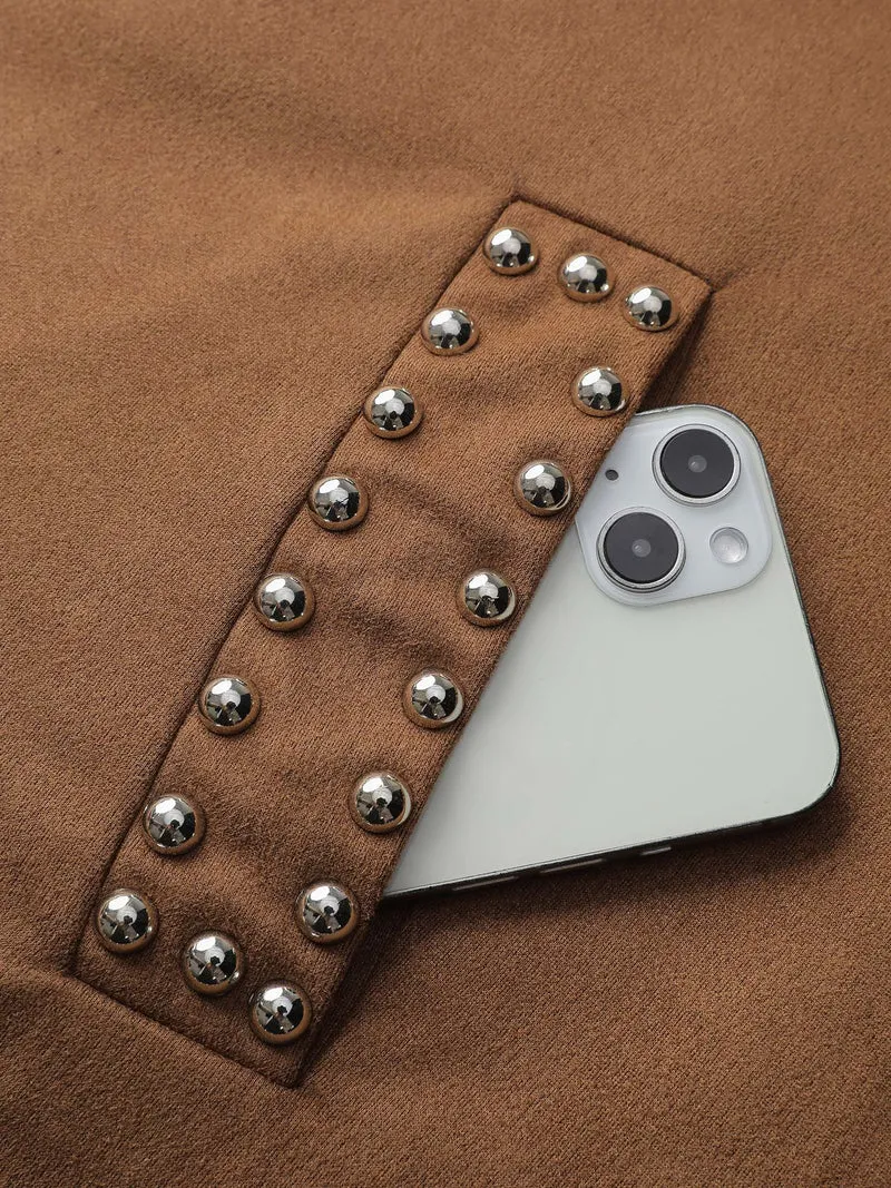 Rivet Open-Front Collar Jacket