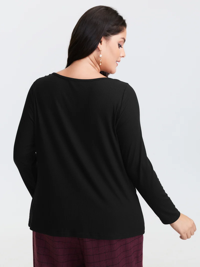 Sheer Lace V-Neckline T-Shirt