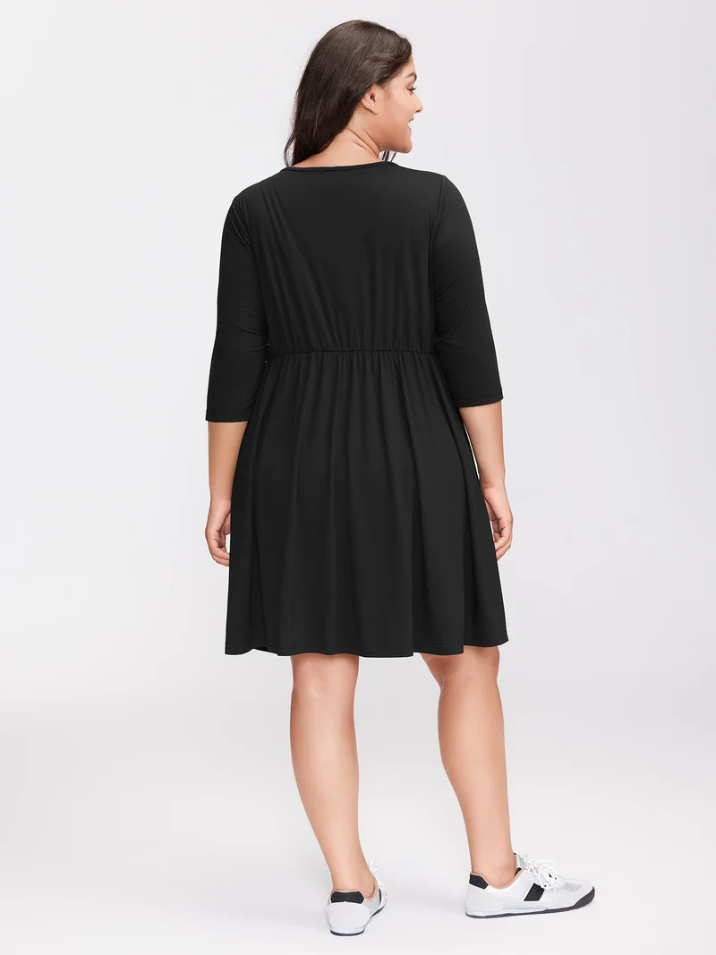 Round Neck Padded Bra Midi Dress