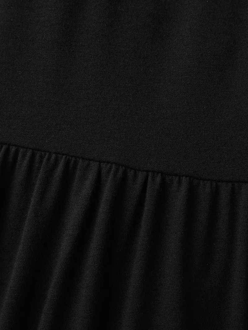 Round Neck Padded Bra Midi Dress