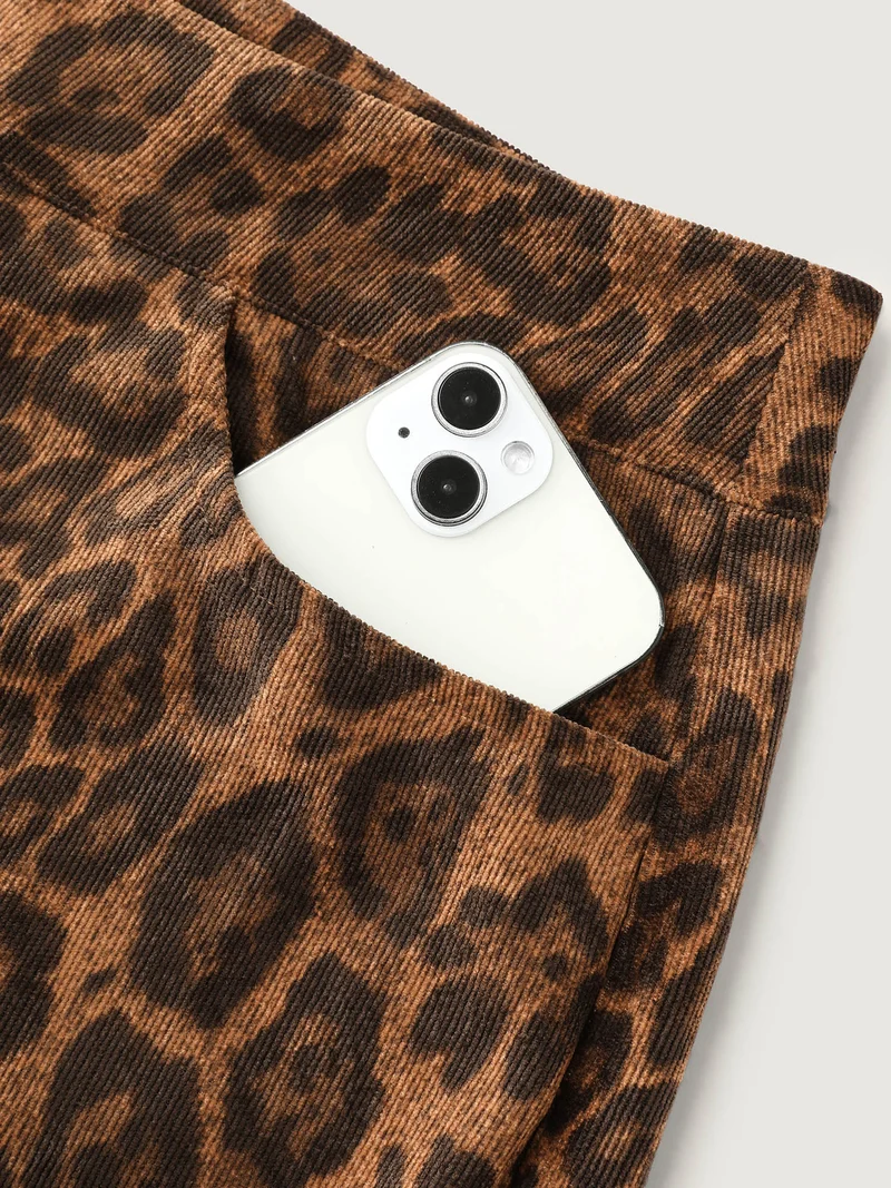 Leopard Print Wide-Leg Pants