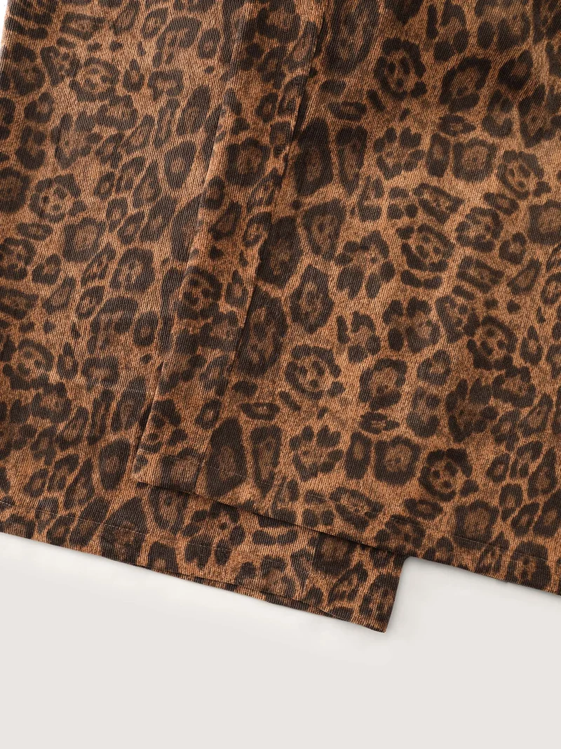 Leopard Print Wide-Leg Pants