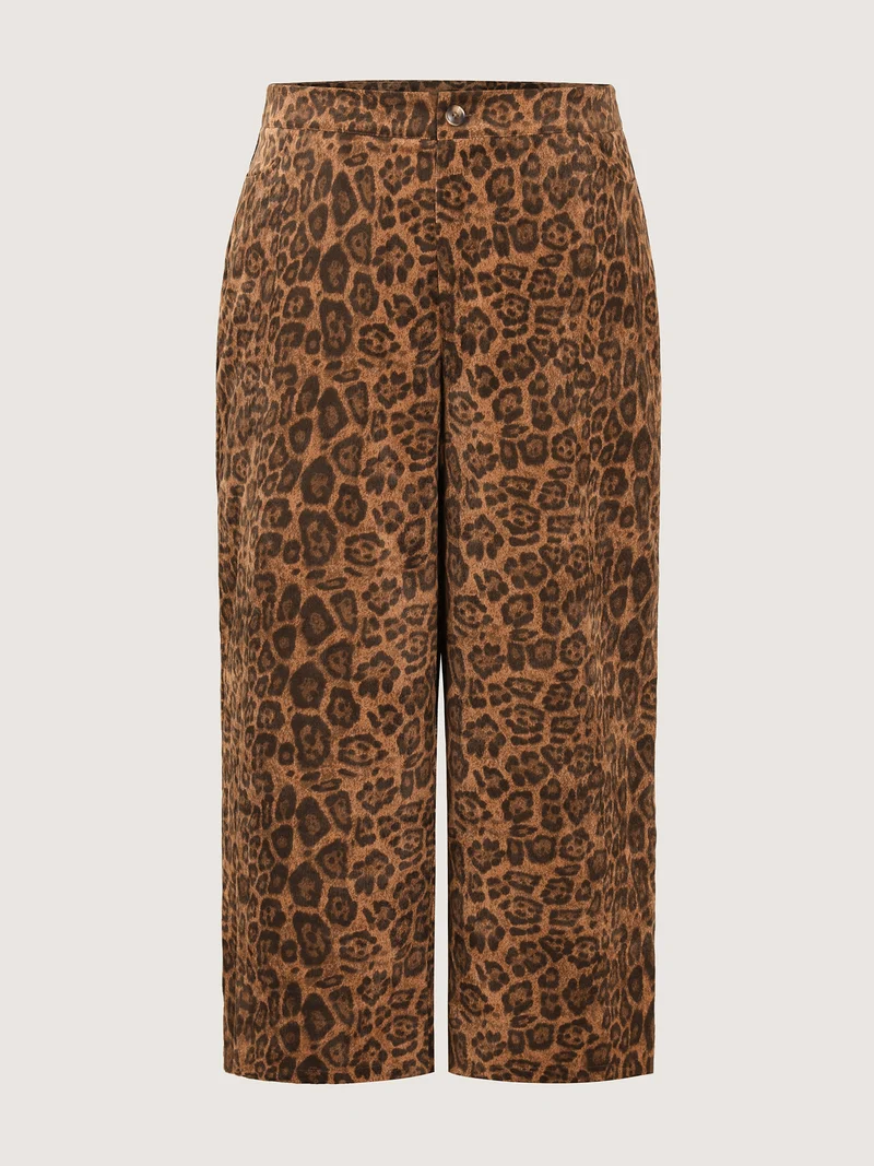 Leopard Print Wide-Leg Pants