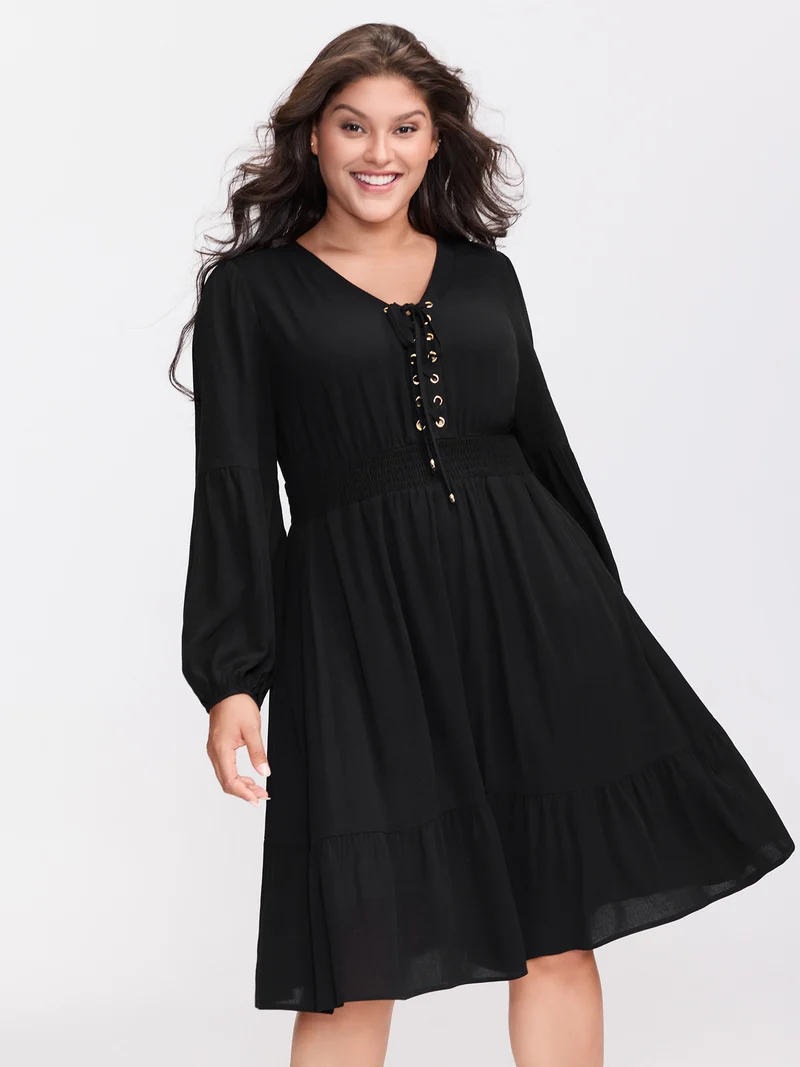 Supersoft Drawstring Shirred Waist Midi Dress