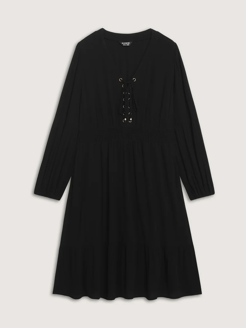 Supersoft Drawstring Shirred Waist Midi Dress