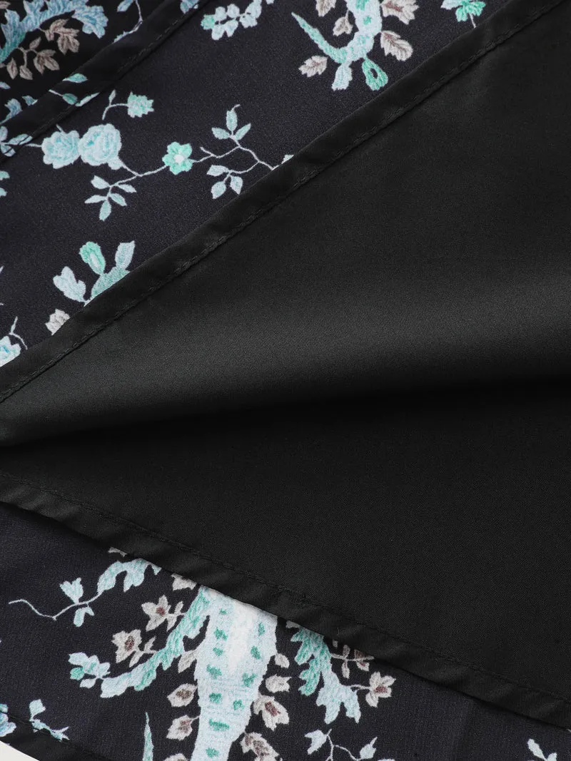 Paisley Print Stretchy Waist-Defining Midi Dress