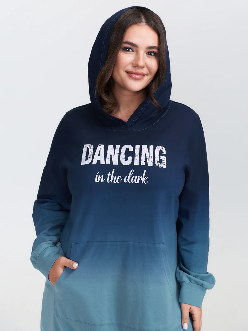 Dancing in the Dark Hooded Midi Dress