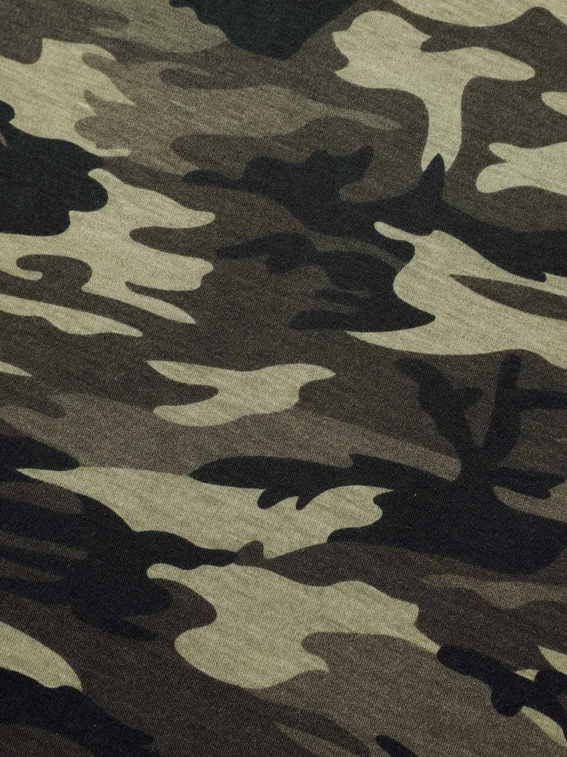Camouflage Print Raglan Sleeve T-Shirt