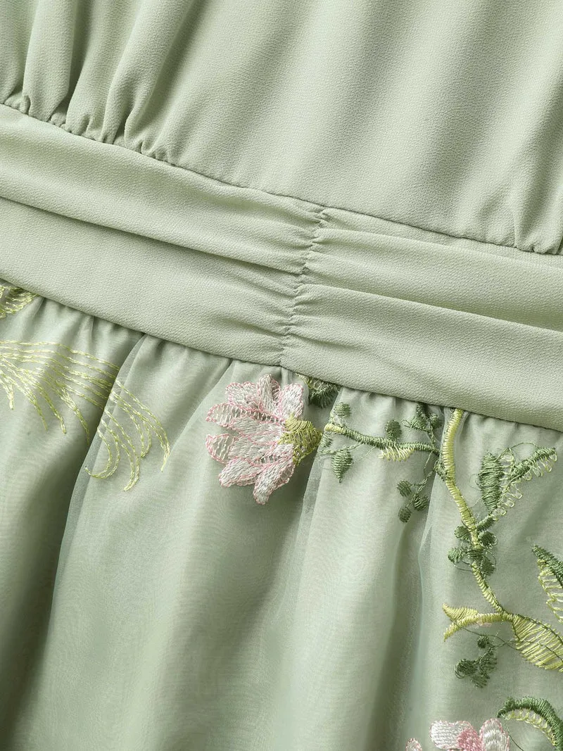 Floral Print Spliced Pockets Maxi Dress
