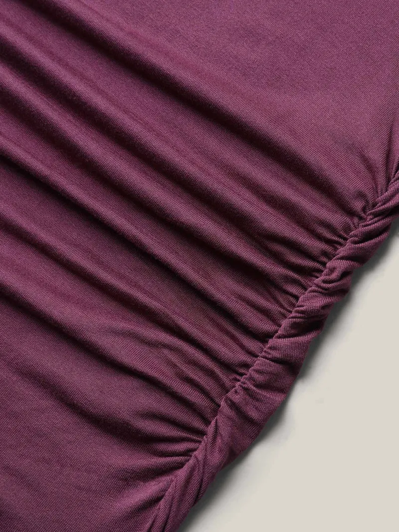 Bow-Tie Ruched Waist Solid Tank Top