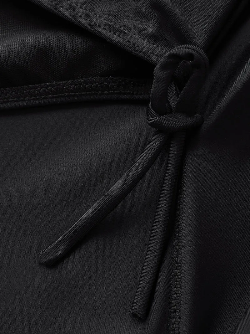 Zipper Front Color Contrast Swim Dress