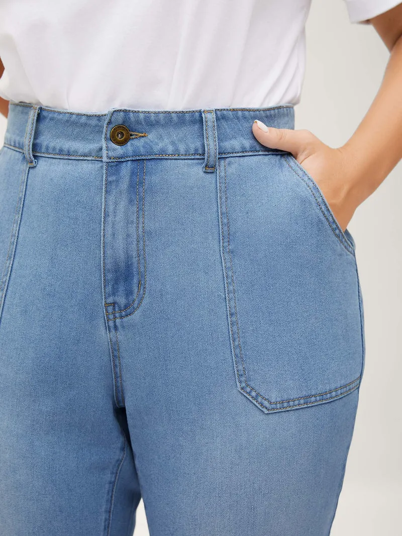 Classic Flared Hem Mid-Rise Jeans