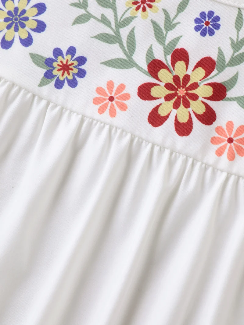 Floral Dreams Flared Sleeve Solid T-Shirt