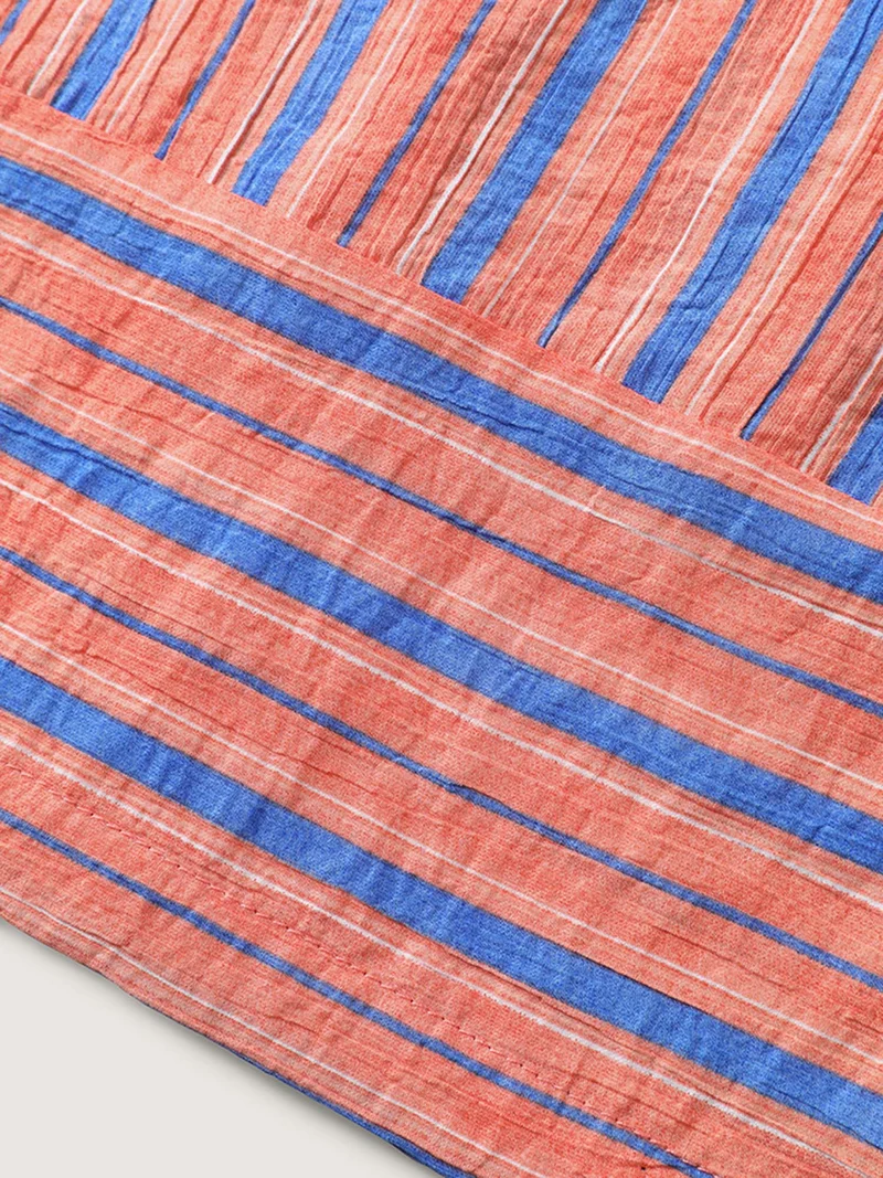 Soft Stripes Stretchy Waist Wide-Leg Pants
