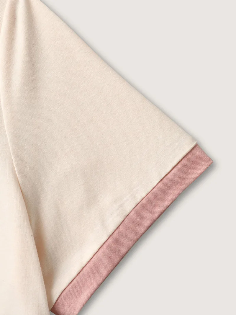 Color Contrast High Low Hem T-Shirt