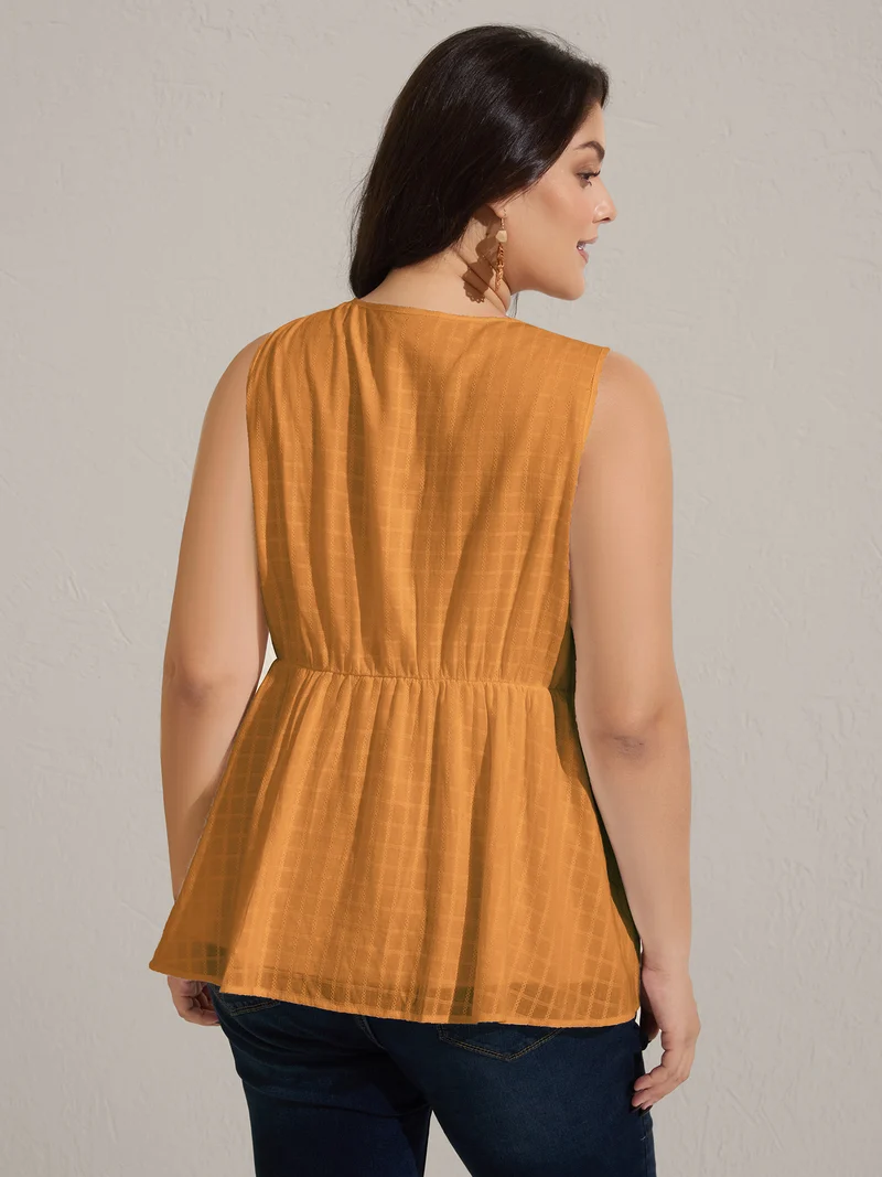 Pure Cotton Jacquard Embroidered Tank Top