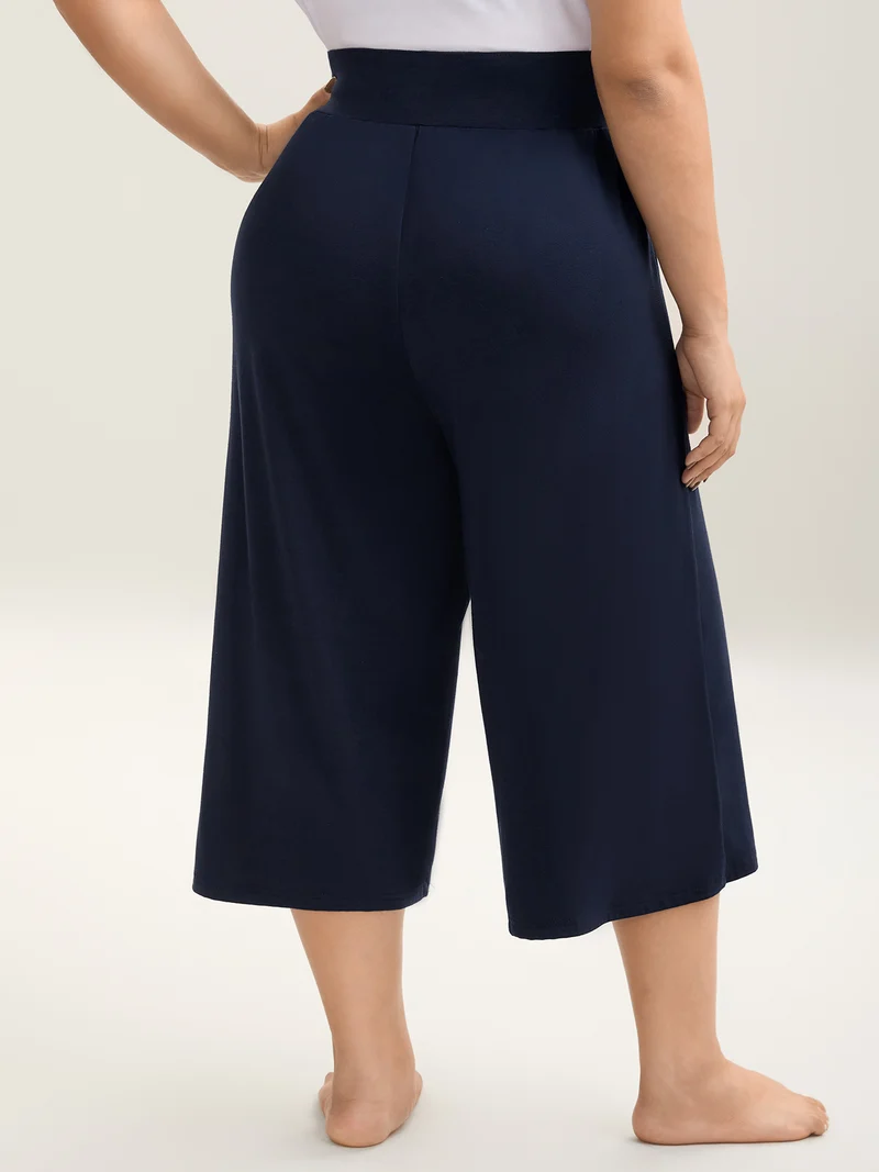Wide Waistband Pockets Loungewear Bottoms
