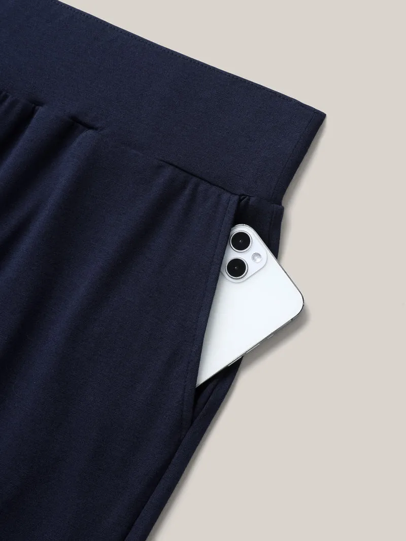 Wide Waistband Pockets Loungewear Bottoms