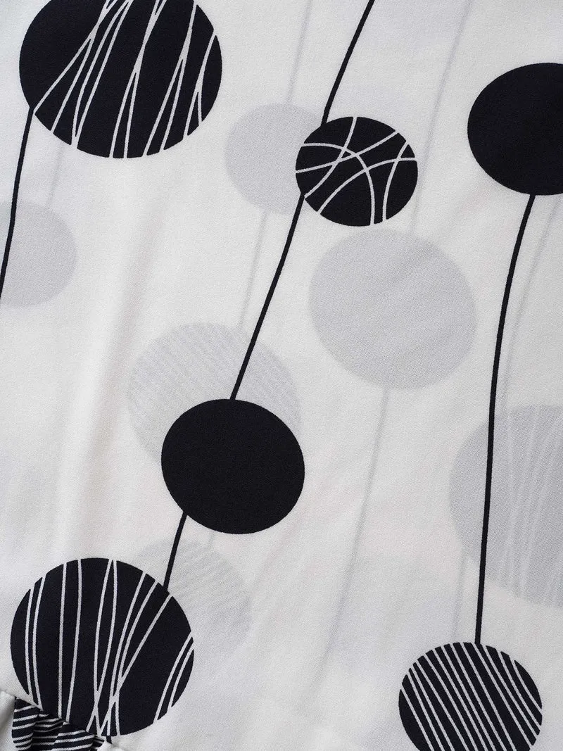 Polka Dots Print Dolman Sleeve Babydoll Top