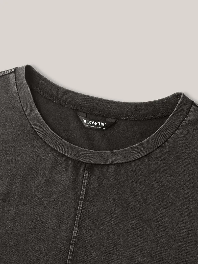 Crew Neck Vintage Plain T-Shirt
