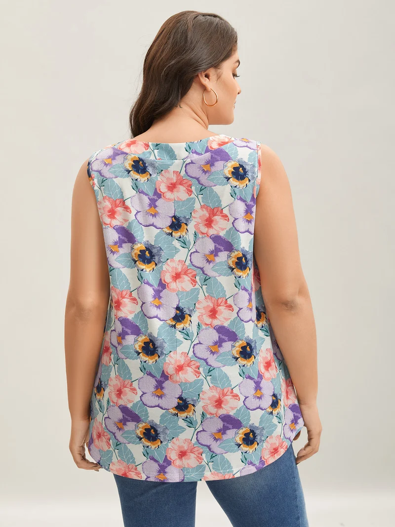 Spring Romance Pleated Front Tank Top