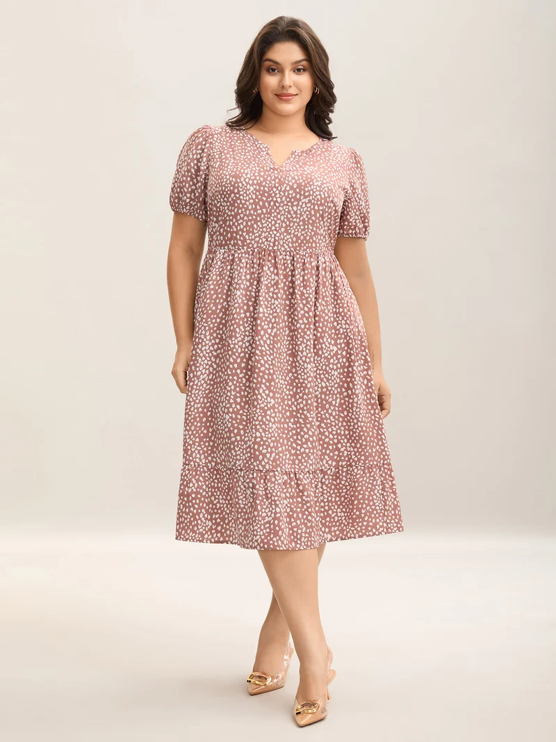 Leopard Print Pockets Tiered Midi Dress