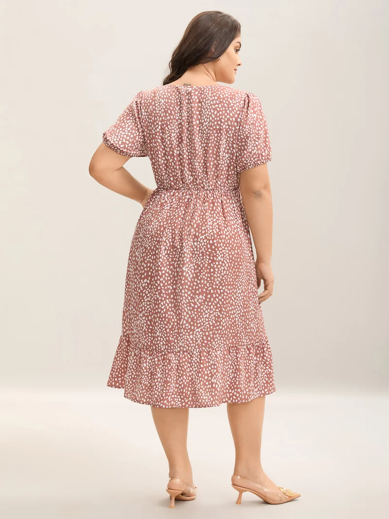 Leopard Print Pockets Tiered Midi Dress
