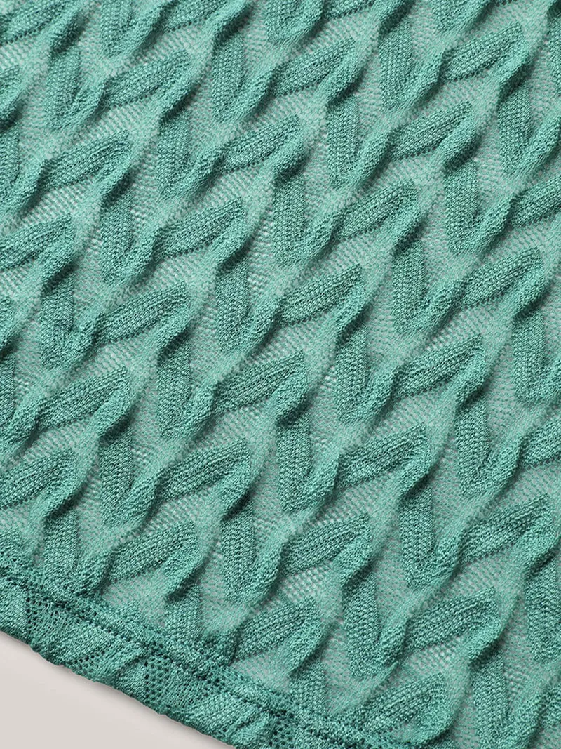 Wavy Textured Lace Swim Dress