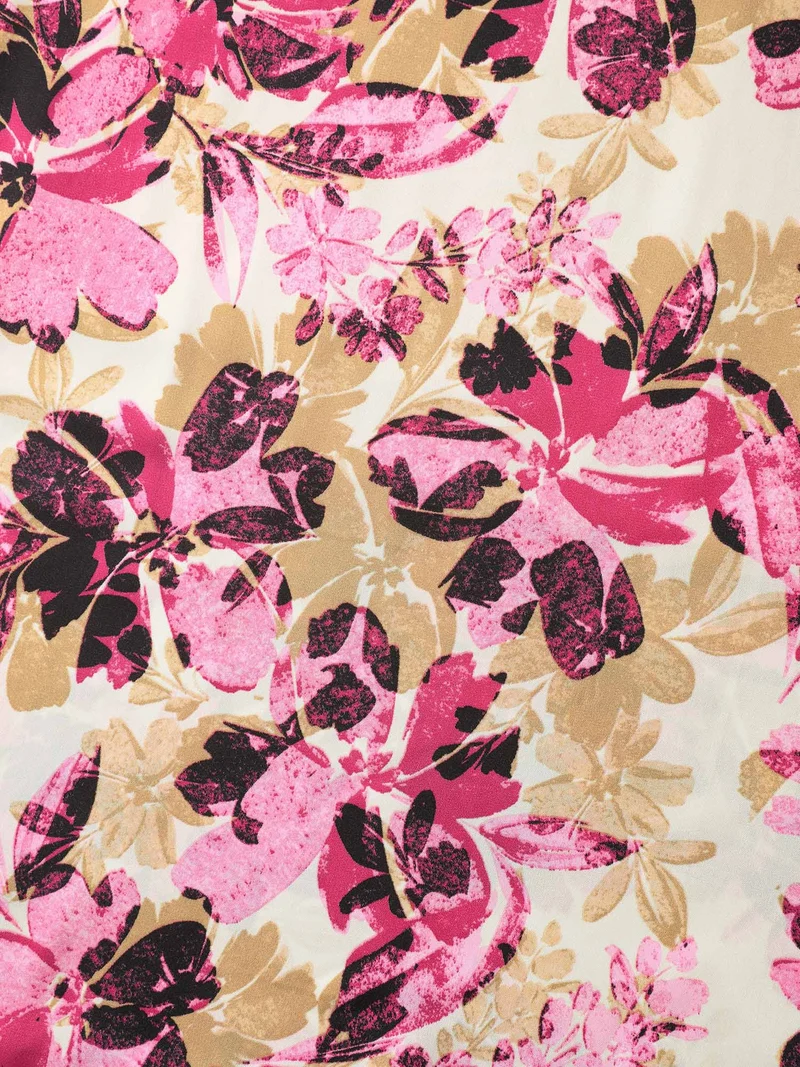 Floral Pattern Pockets Surplice Midi Dress