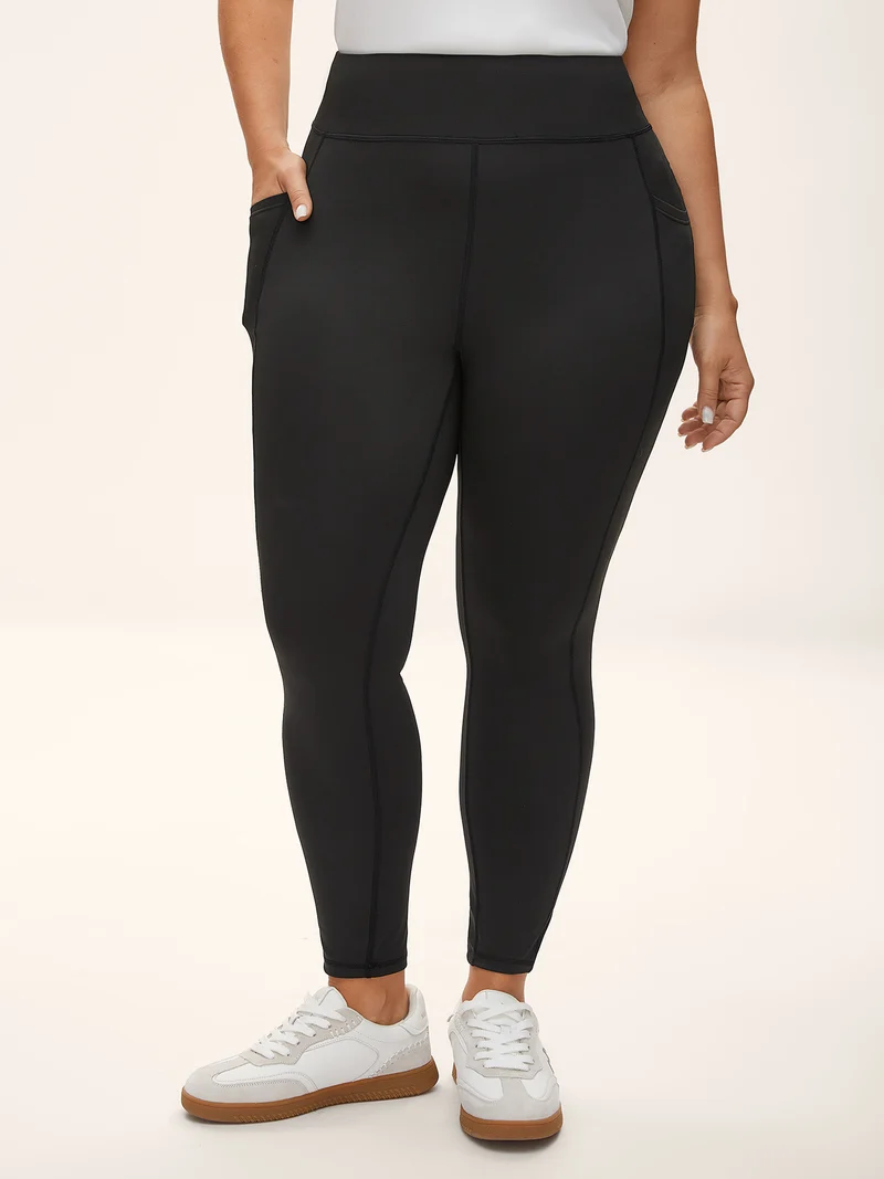 Stretchy Wide-Waistband Tight-Fit Leggings