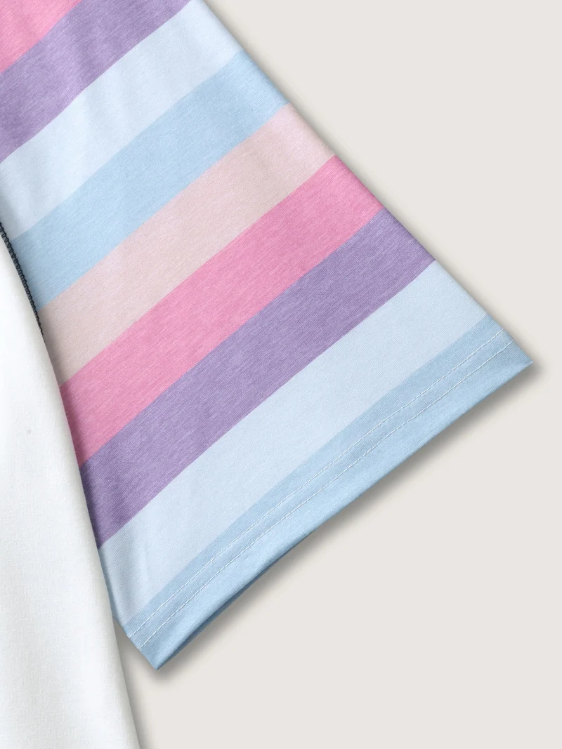 Colorful Stripes Raglan Sleeve T-Shirt