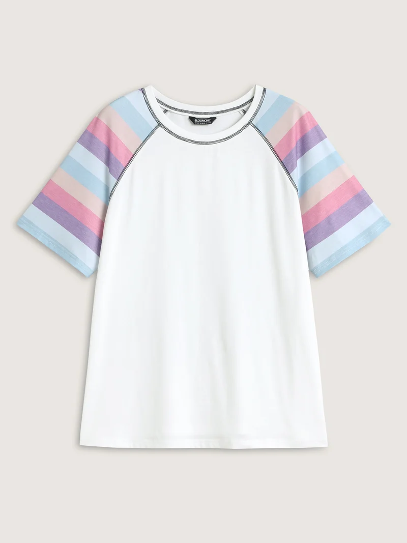 Colorful Stripes Raglan Sleeve T-Shirt