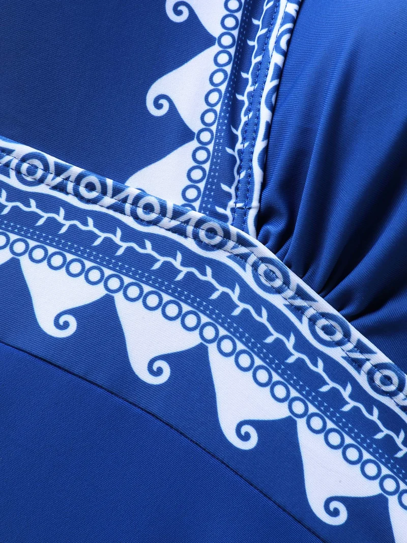 Two-Piece Ocean Print Swimsuit