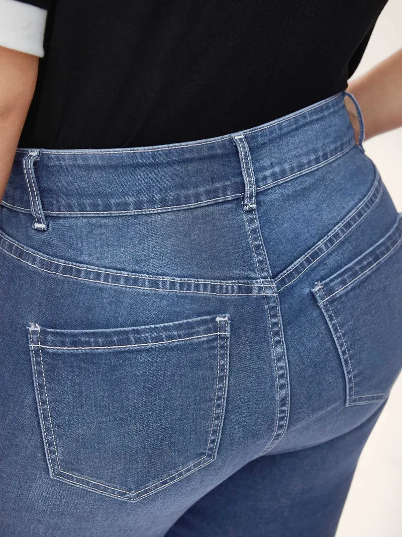Whiskered Wash Crop Skinny-Fit Jeans