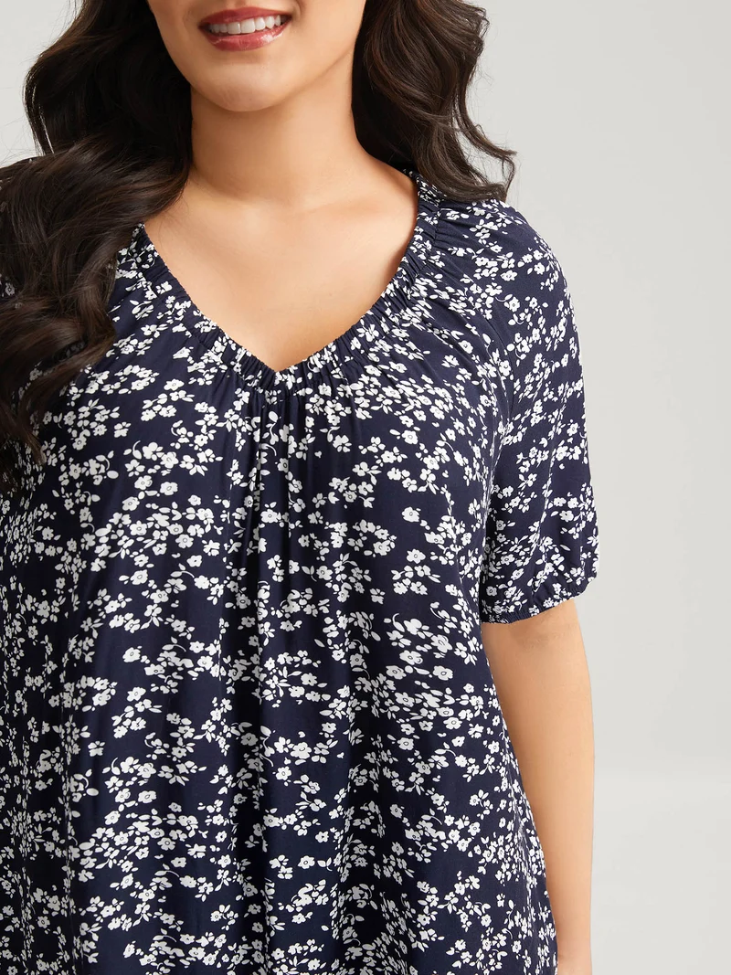 Supersoft Ditsy Floral Print Blouse