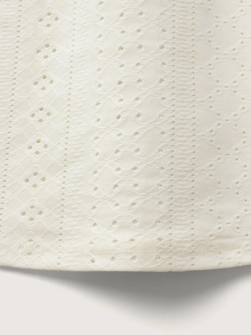 Eyelet Trim Ruched Tank Top